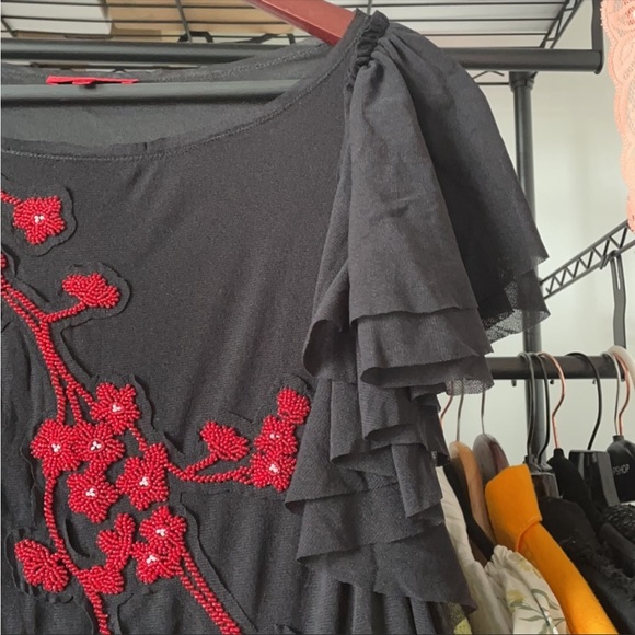 Vivienne Tam Mesh Flower Embroidery Top - Picture 6 of 11